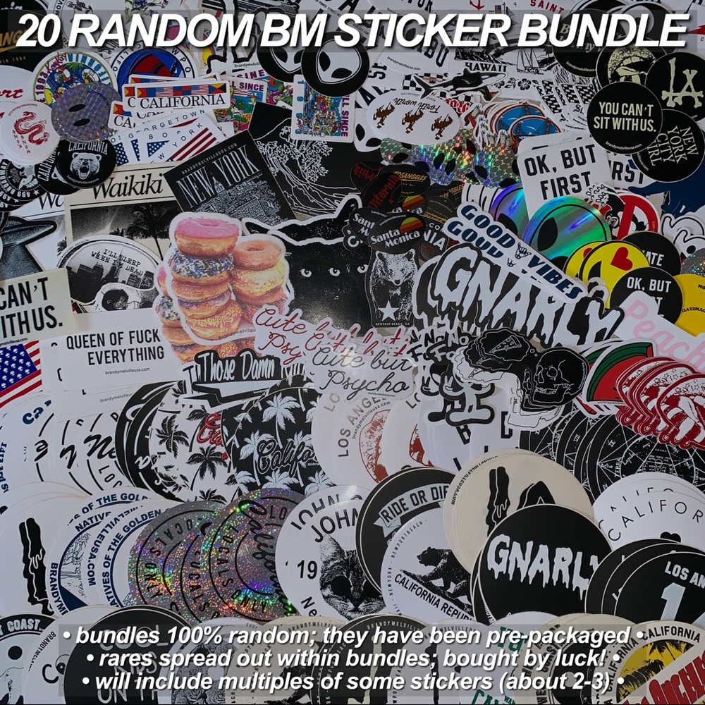 20 RANDOM BRANDY MELVILLE STICKER BUNDLE